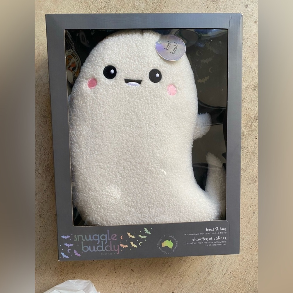 Snuggle Buddy Ghost Heat and Hug pillow - Brand new - adorable!  soft & plush